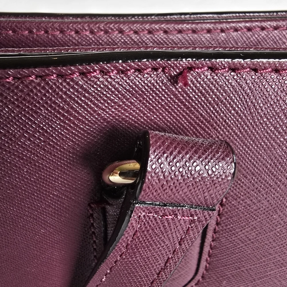 Kate Spade Laurel Way Evanglelie Burgandy/Purple Handbag Multiple Pockets